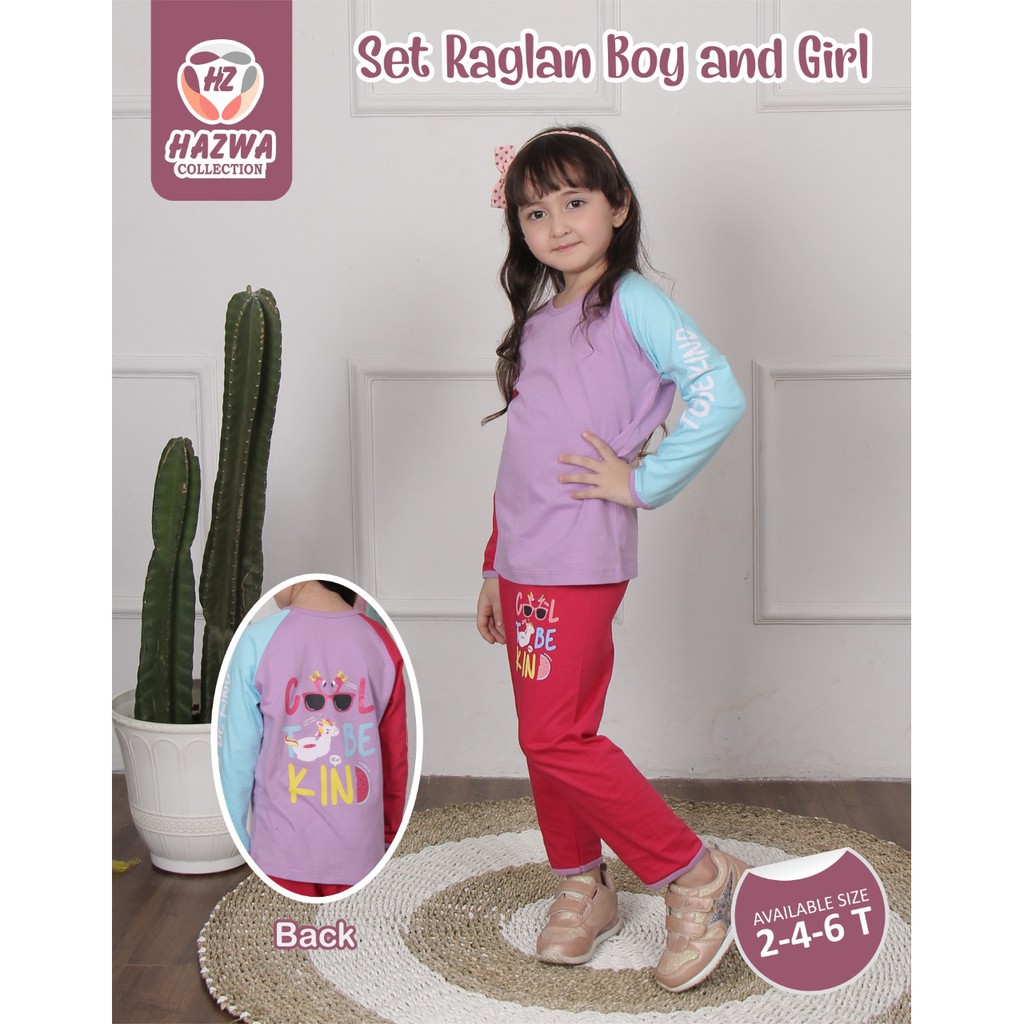 Setelan Anak Set Raglan Boy Girl Hazwa