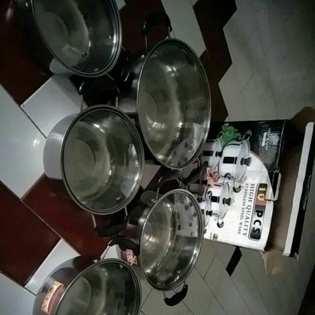 Panci Set 2steamer Stainless Isi 5pcs Panci