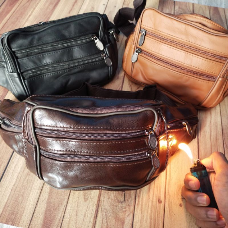 PROMO COD Tas Kulit Asli Selempang Pinggang Waistbag Besar Original