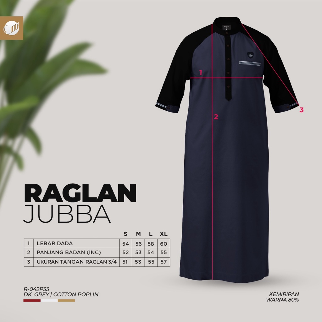SAMASE Jubba Jubah Raglan R042P Baju Gamis Pakaian Muslim Pria laki Laki Dewasa Lengan 3/4 Jubbah Cowok Terbaru 2022 Samase Clothes Premiun Distributor Bekasi-1