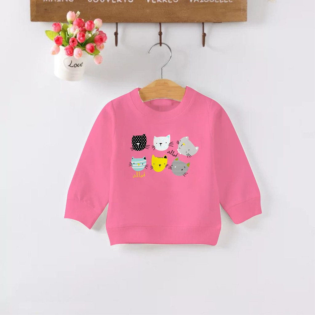 KALILA - COMBO MOTIF STAR, CAT &amp; SWEET Sweater Baju Anak Perempuan / Bahan Fleece