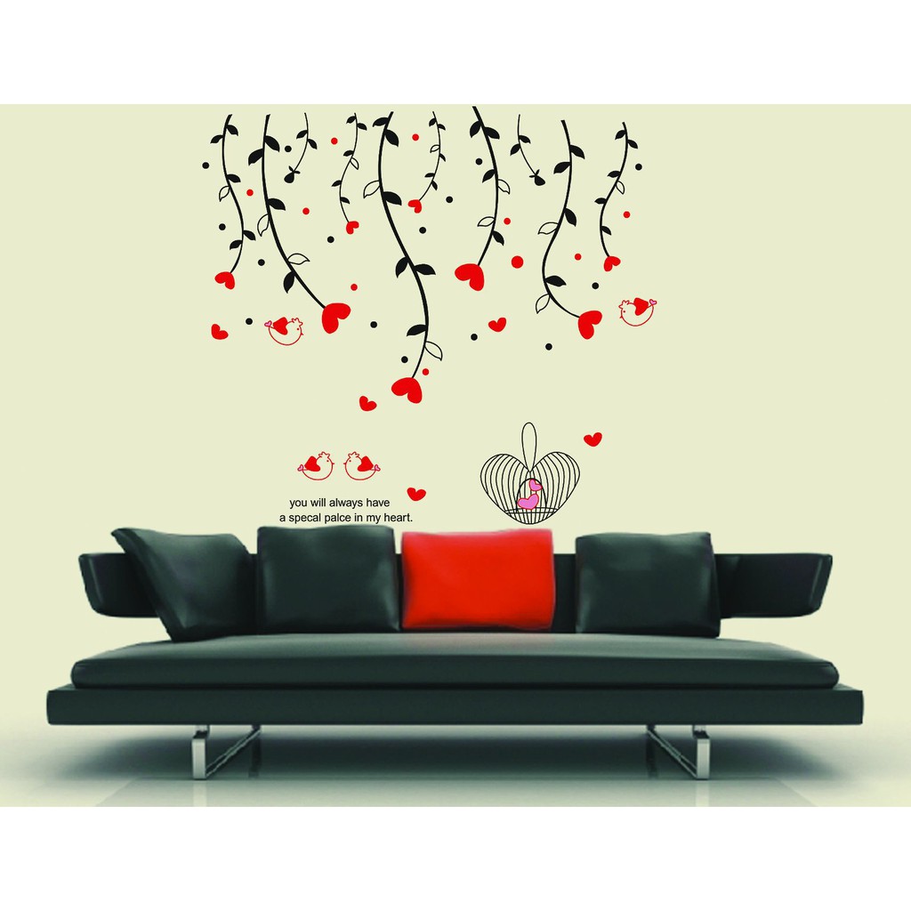 RELIZA Wall Sticker / Stiker Dinding / Wallsticker Ranting Rumbai Salur Love AY828