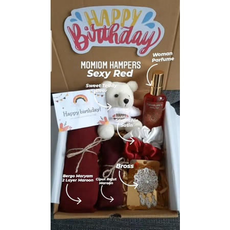 

HAMPERS HIJAB LIMITED EDITION GIFTBOX KADO BITRHDAY/GRADUATION/ ANNIVERSARY Sexy Red