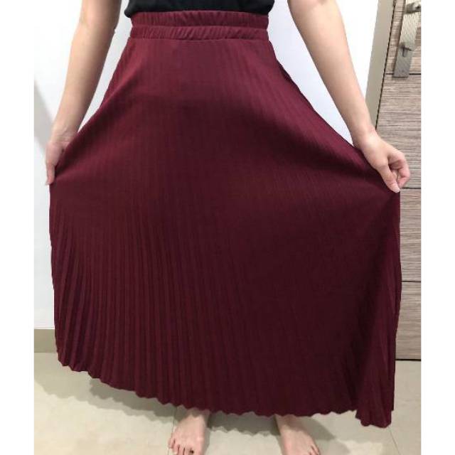 Rok Plisket Panjang Bahan Hyget Shopee Indonesia