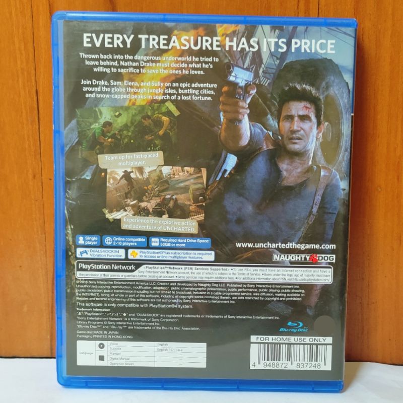 Uncharted 4 PS4 Kaset Uncharted 4 A Thiefs End Playstation PS 4 5 CD BD Game Games Uncarted Collection The lost legacy thief god of war 3 horizon detroit Region 3 Reg asia Games Ps4 Ps5 uncharted4 uncarted UC4 UC Nathan Drake thief ends