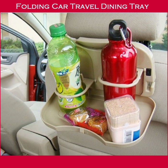 Rak Meja Lipat Makanan Minuman Mobil- Folding Car Travel Dining Tray