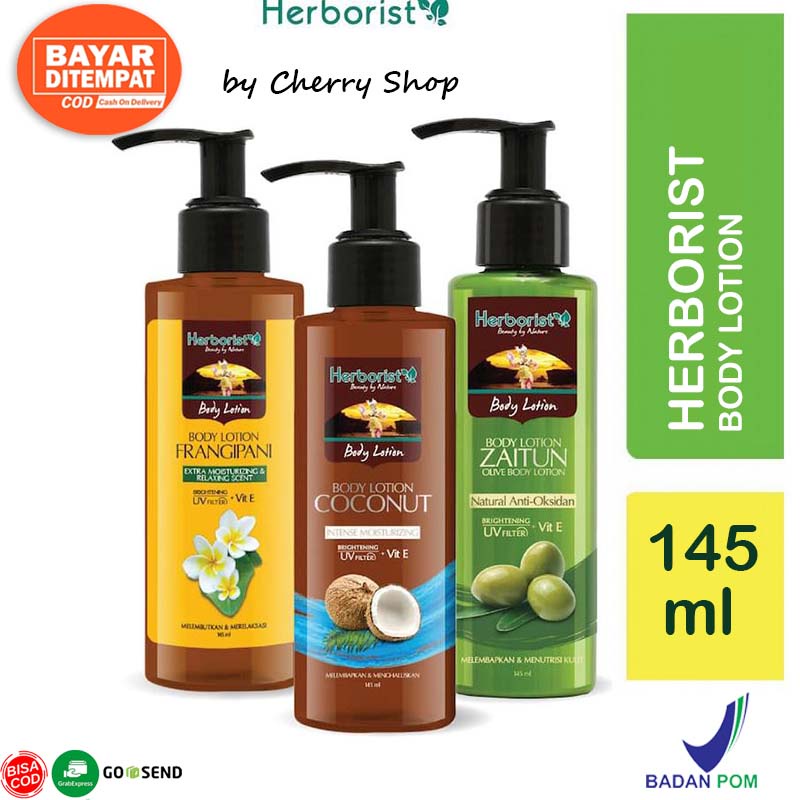 [BPOM] Herborist Body Lotion Zaitun | Coconut | Frangipani | Whitening UV Filter Herboris 145ml