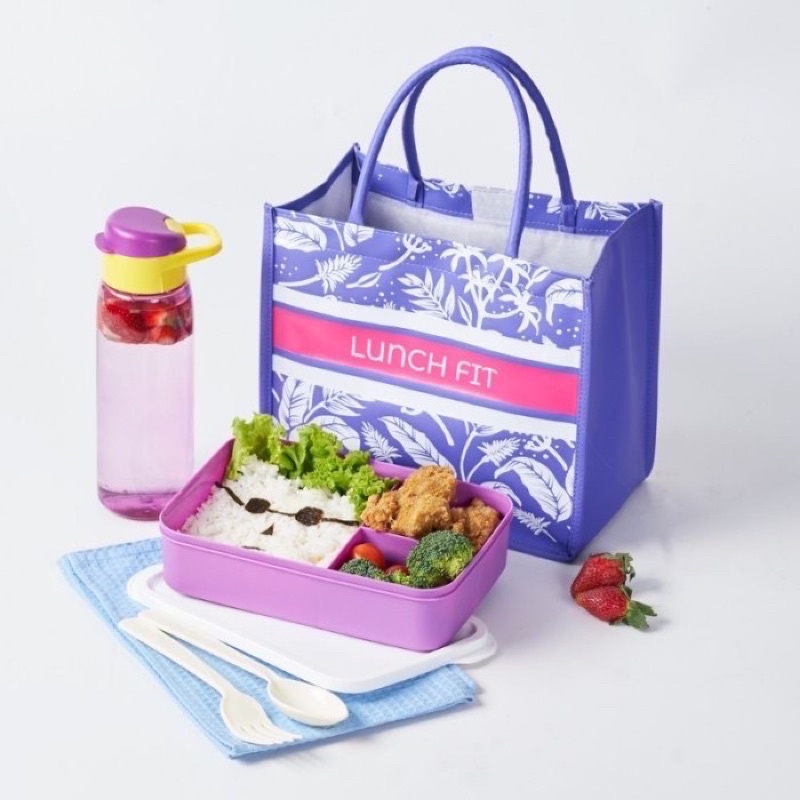 Kotak makan / Lunch fit set / lunch bag / diorora flower