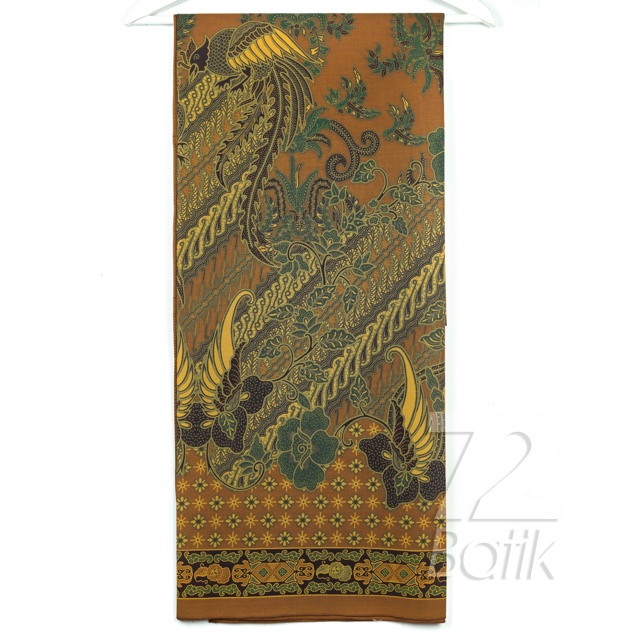 KAIN BATIK KATUN Premium Motif Burung Warna Rona Kuning Orange 721548 Cap 72 Jarik Jarit Samping Kebat Panjang Batik Katun Modern Premium Bahan Seragam Batik Pernikahan Kantor Keluarga Murah Kamen Jadi Batik Bali Lembaran