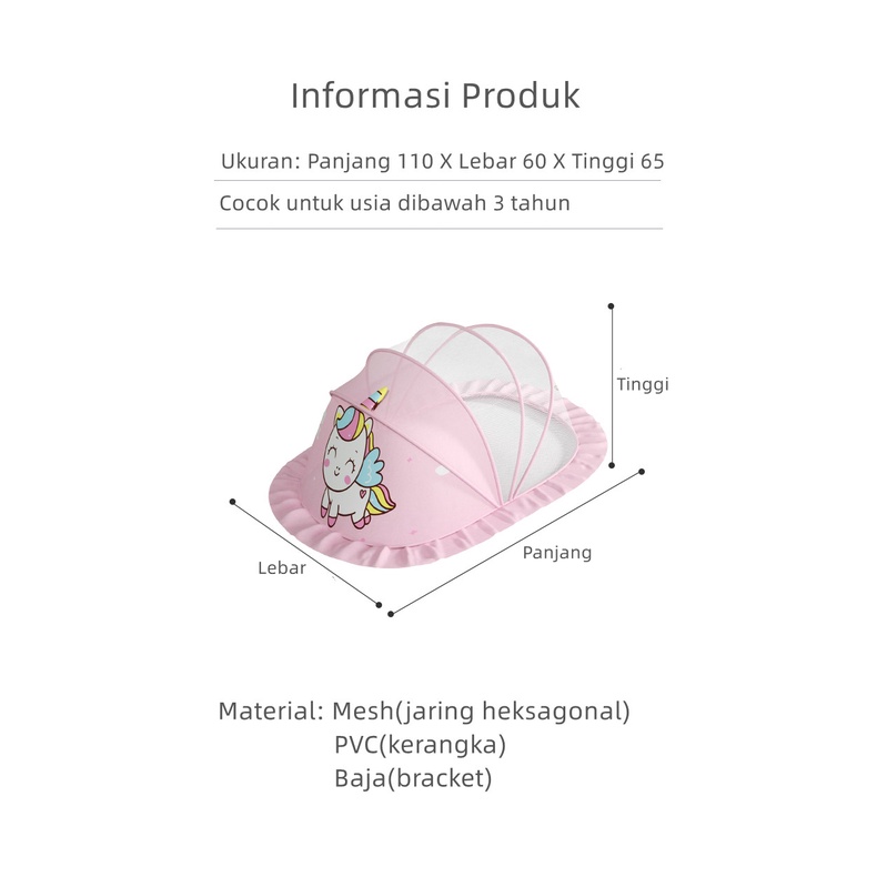 Kelambu Bayi Newborn Lipat Praktis Tempat Tidur Bayi Anti Nyamuk Perlengkapan Tidur Anak Bayi WZ03