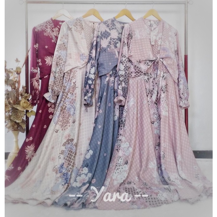 Yara - Tunik Midi Gamis Maxmara Luxury Maxy Dress Motif