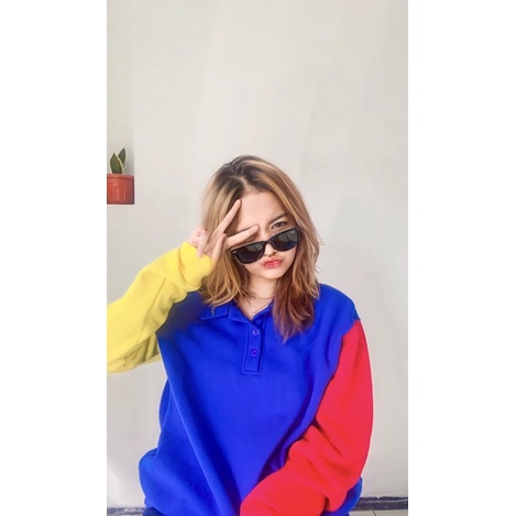 POLO SWEATER COLORBLOCK / OVERSIZE SWEATER by Milposhka