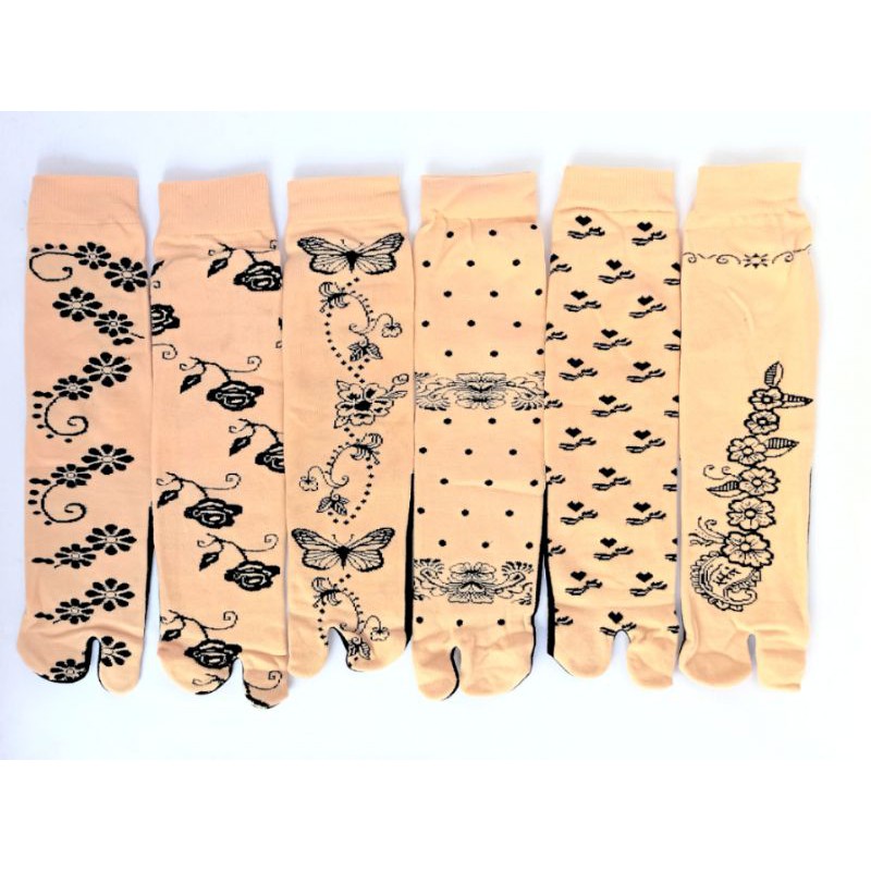 KAOS KAKI JEMPOL MOTIF TELAPAK HITAM
