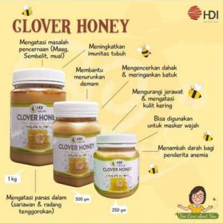 Jual MADU HDI CLOVER HONEY 250GR 100% ORIGINAL Indonesia|Shopee Indonesia