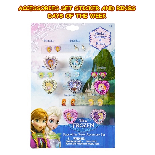 ACCESSORIES CINCIN DAN STICKER EARRING FROZEN DAYS OF THE WEEK ACCESSORY SET