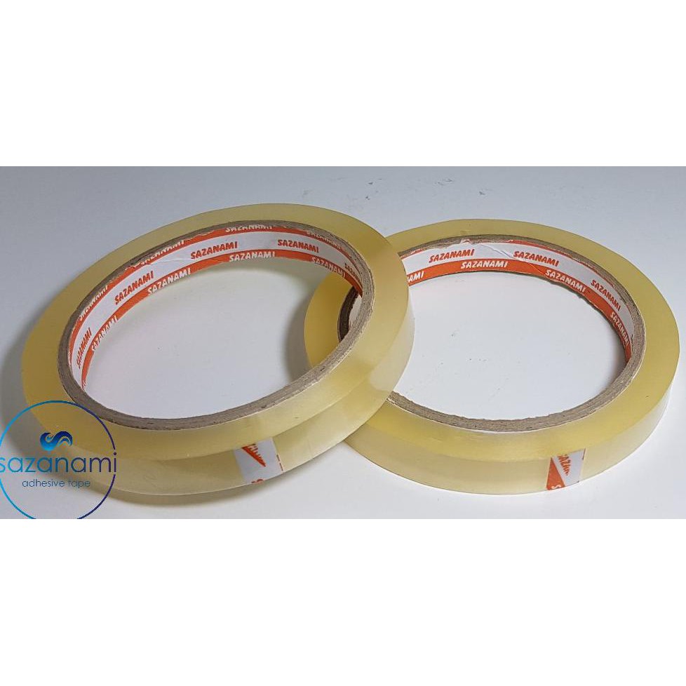 

TERMURAH isolasi bening 12mm x 72 Yard sazanami selotip solasi lakban tape