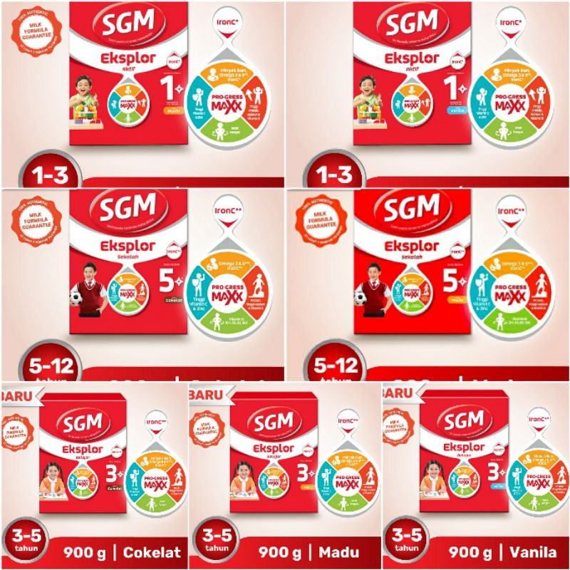 

SGM Eksplor 1+/3+/5+ Madu/Vanila/Coklat 900gr Kemasan Baru