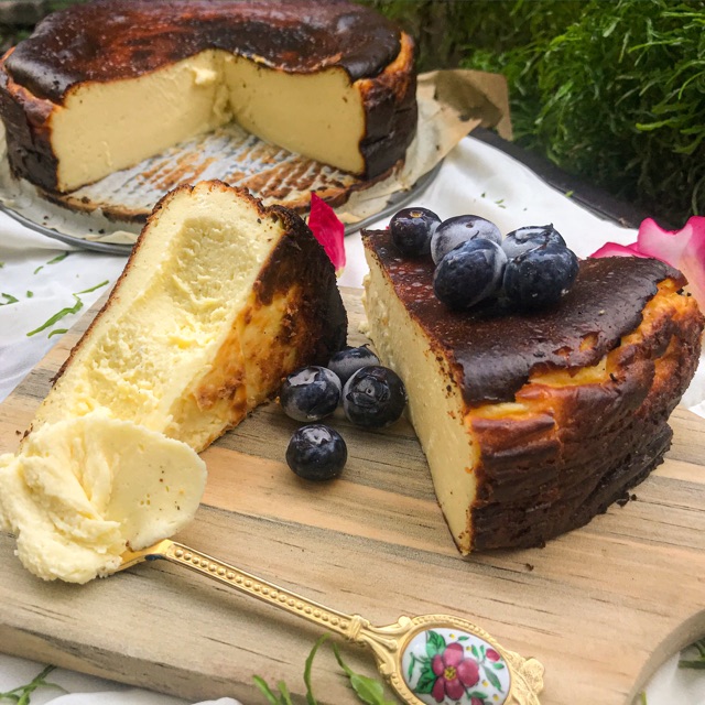 

San sebastian cheesecake slice
