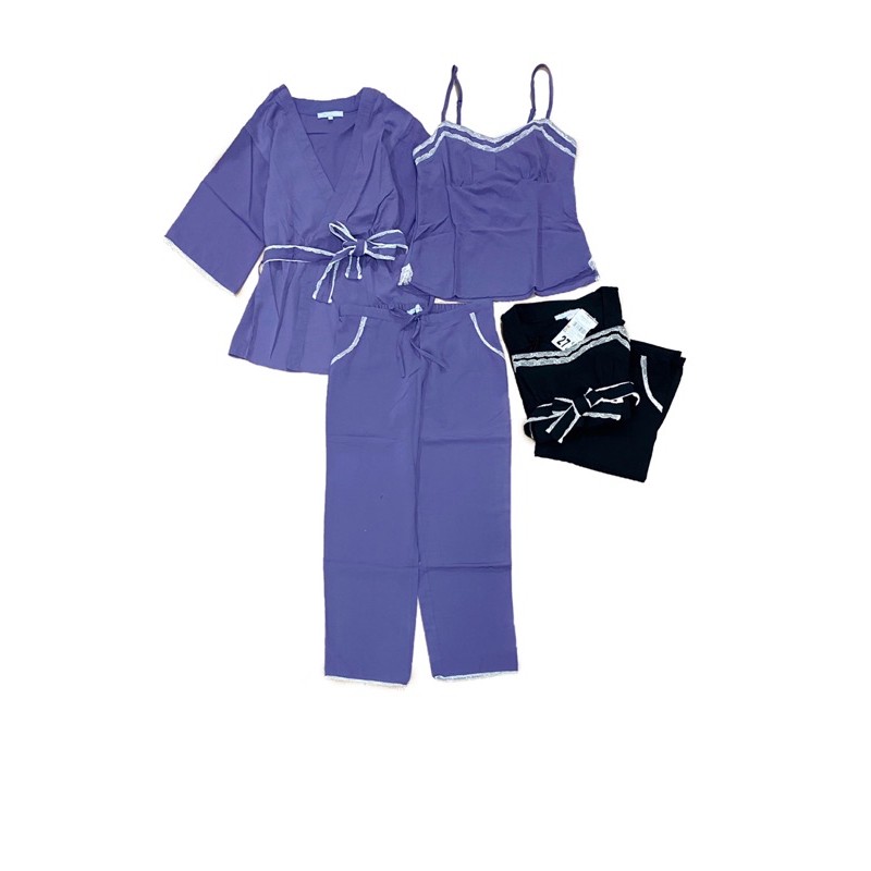 Ici & Maintenant Pajamas Set - Lilac & Black