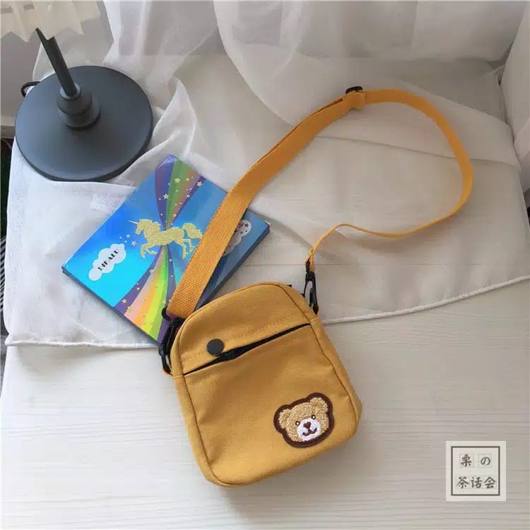 Tas Selempang Anak Wanita Dan Laki Laki Keren Motif Carakter Mini BERUANG Korea Style