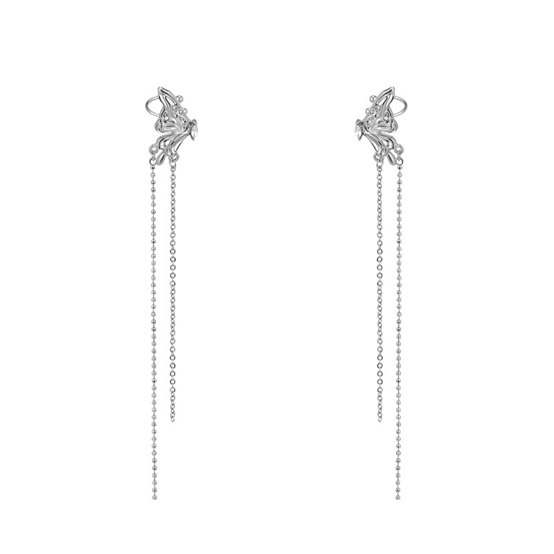 Anting Klip Telinga Model Butterfly Panjang Untuk Wanita