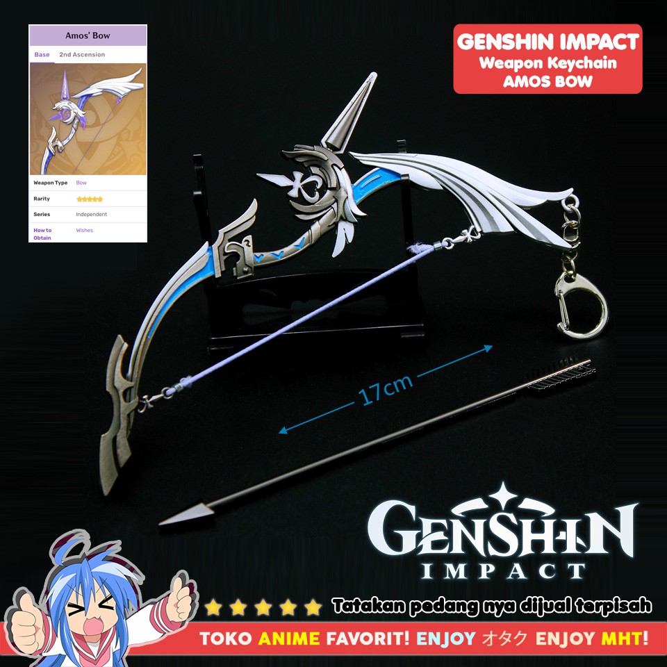 Gantungan Kunci Senjata Genshin Impact Amos Bow Panah Weapon