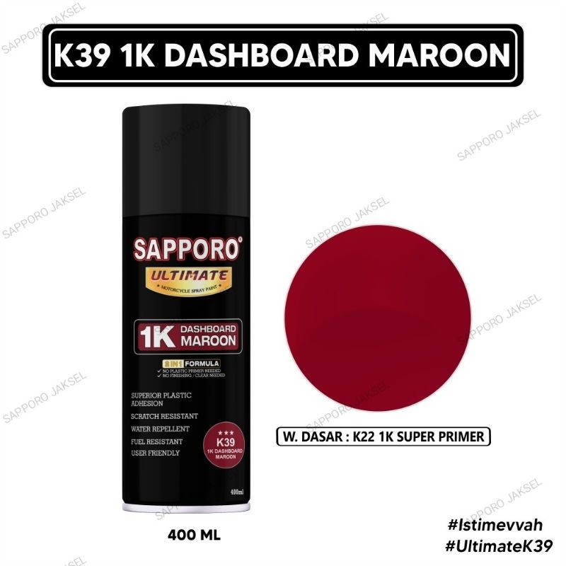 Sapporo Ultimate K39 Dashboard Maroon / cat semprot Sapporo