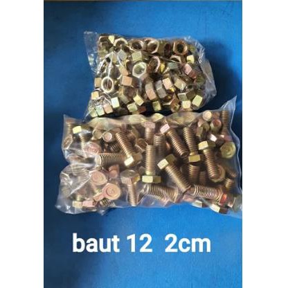 paket 100 pcs baut 12 panjang 2cm