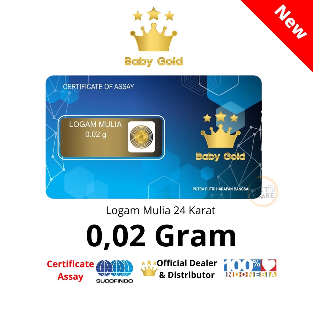 BABY GOLD / ROSE GOLD 0.02 GRAM LOGAM MULIA EMAS MURNI