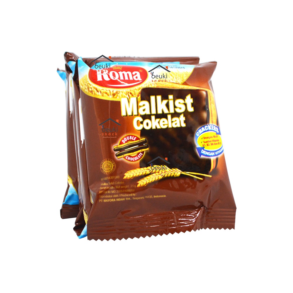 

5PCS Roma Malkist Coklat Crackers Salut Coklat Harga Grosir Lebih Hemat - 5pcs x 21gr