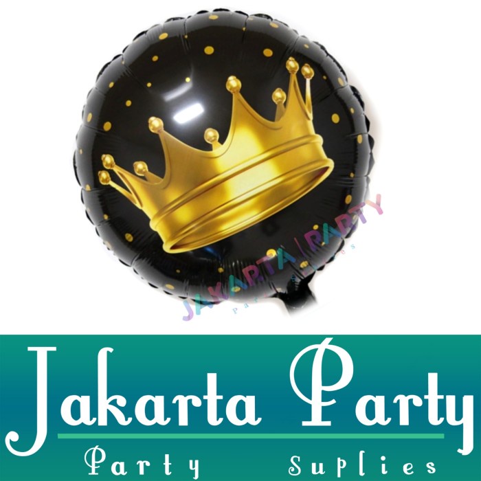 Balon Foil Bulat Motif Crown / Balon Foil Bulat / Balon Foil Bulat