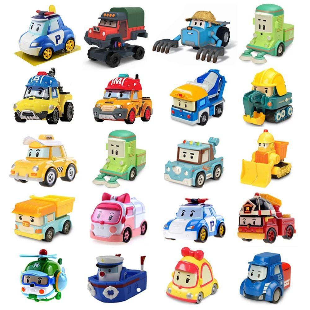 ROBOCAR POLI Mainan Anime Poli QUINTON Robocar Mainan Kendaraan Hadiah Terbaik Robot Poli Mainan Anak Roy Haley Mobil Paduan Logam