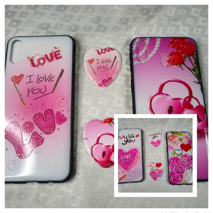 HARD CASE KARAKTER LOVE PINK TANPA IRING LOVE OPPO A37 / NEO 9 / F9 / A7 / A5S / A12
