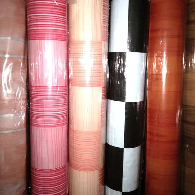 karpet vinil alas lantai/meja (20 m) / motif kayu/ murah