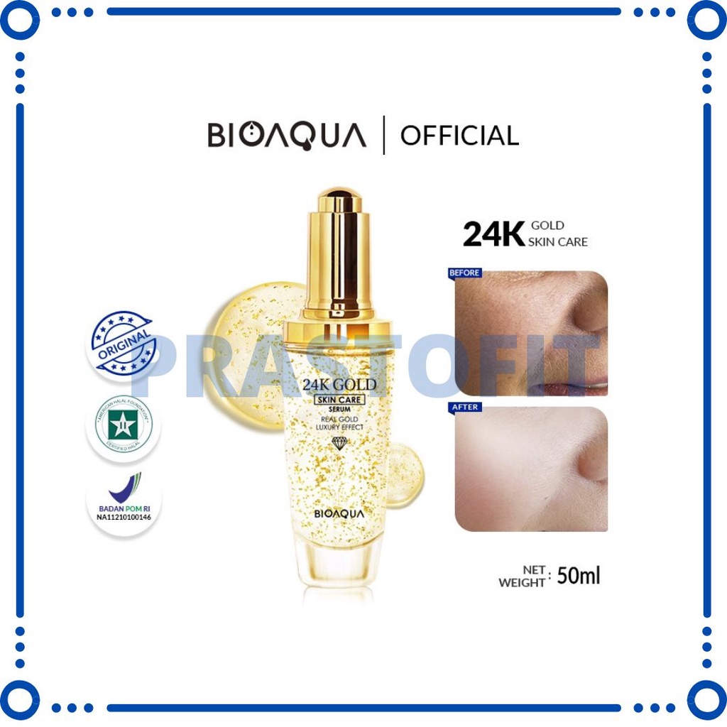 BIOAQUA 24k Gold Skin Care 50ml Face Serum Wajah Pria Wanita BPOM - 24k Serum 50ml