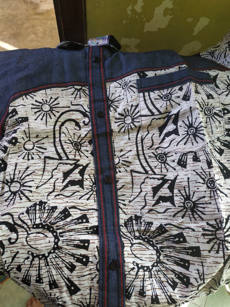 Batik Anak Cowok Kombinasi Jeans Kembaran Anak Ayah