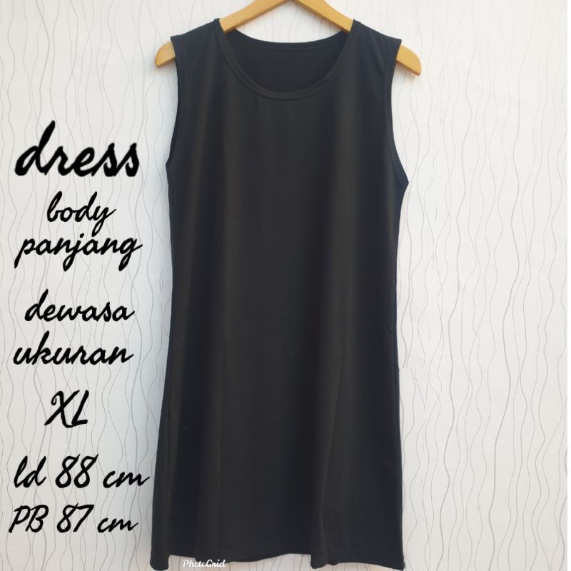 spandek dress singlet polos hitam XL