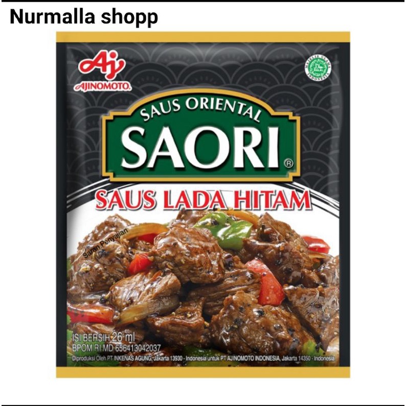 Saori® Saus Lada Hitam Sachet 26ml Saos Oriental Blackpepper Sauce