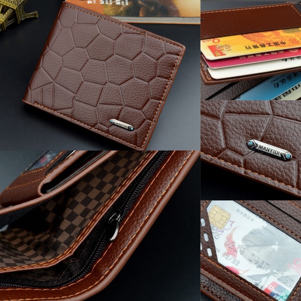 DOMPET LIPAT PRIA IMPORT MANYIDI ORIGINAL KULIT WA432B7 KECIL GOERKE KARTU TIPIS SLOT UANG PENDEK COWOK KEREN COKLAT BATAM MURAH PREMIUM SIMPLE