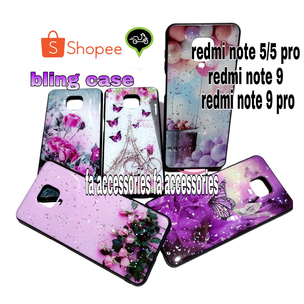 FA Soft case tpu casing bling XIAOMI REDMI NOTE 5 5PRO 9 9PRO PRO silicon hp motif flower butterfly