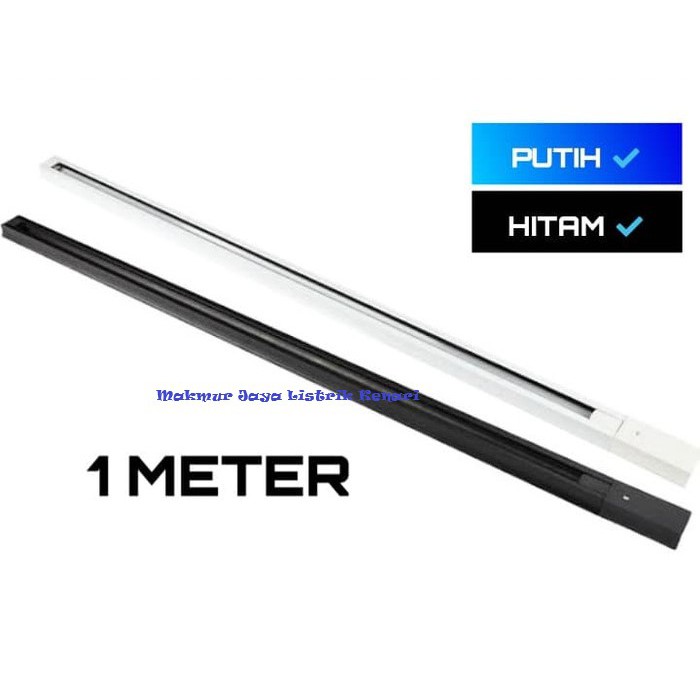 Rell 1M Lampu Track Sorot /Spot Track Rell 1 m Meter PUTIH HITAM