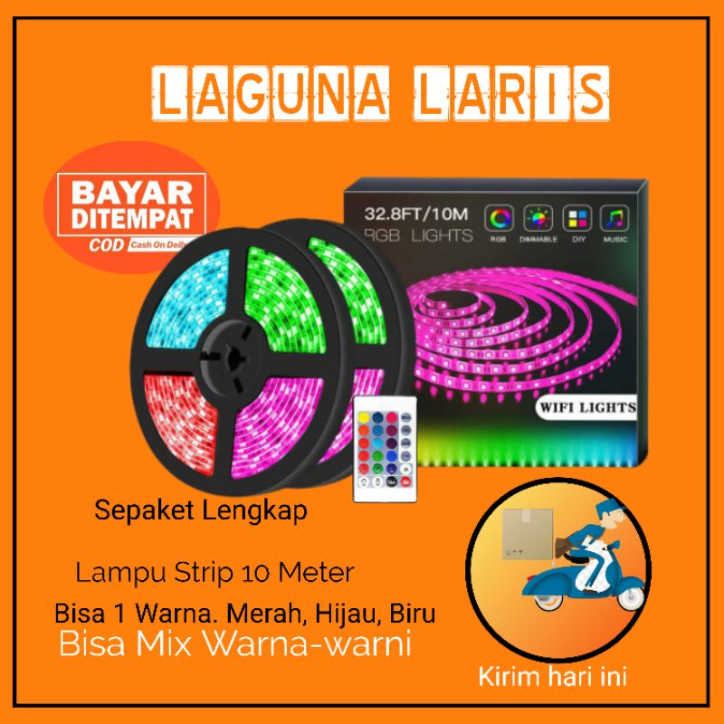 Lampu Led Strip 10 Meter RGB Selang LED Rgb 5 Meter Anti Air Selang Agustusan Lampu Hias Natal Tikto