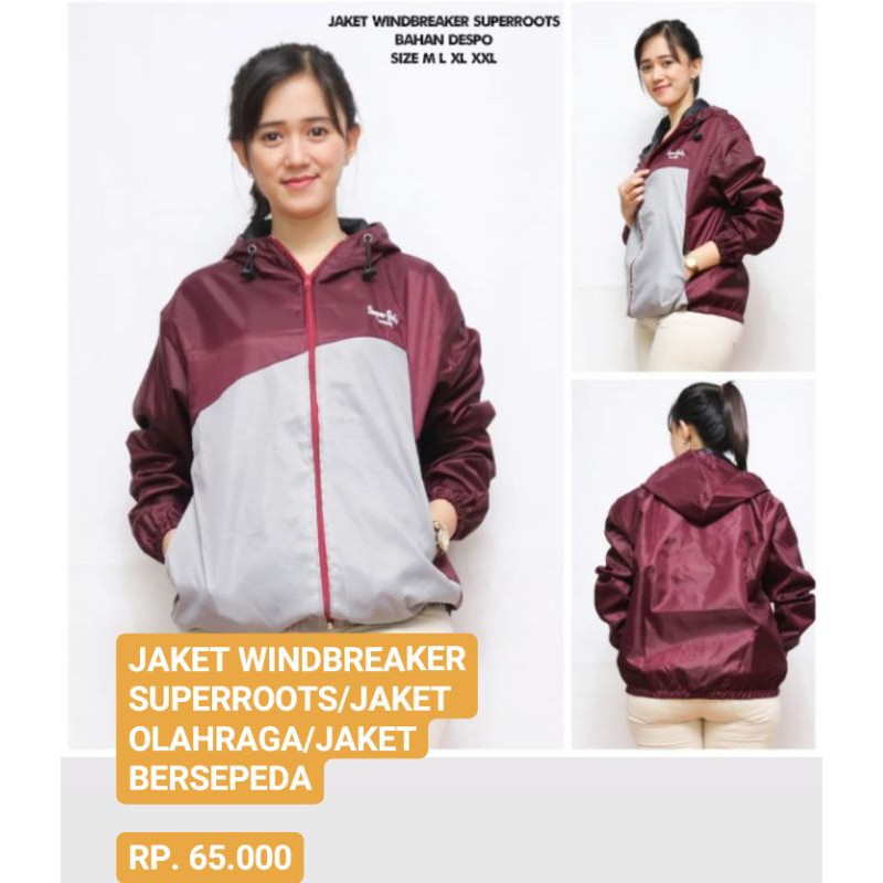 Jaket Combi Parasut Wanita/Jaket Parasut Olahraga Lari Jogging