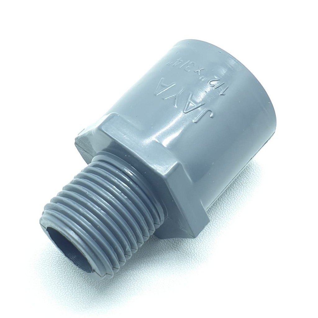 Jaya ORI Valve Socket 1/2&quot; x  3/4&quot; TS PVC / Sock Drat Luar 1/2 Inch x 3/4 Inch / Sok Drat Luar 1/2&quot;