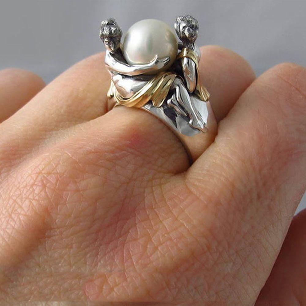 Mxbeauty Cincin Pasangan Fashion Perhiasan Aksesoris Kepribadian Hadiah Hari Valentine Perhiasan Gaya Korea