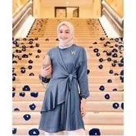 CELINE BLOUSE - BLUEDENIM VANILLA HIJAB