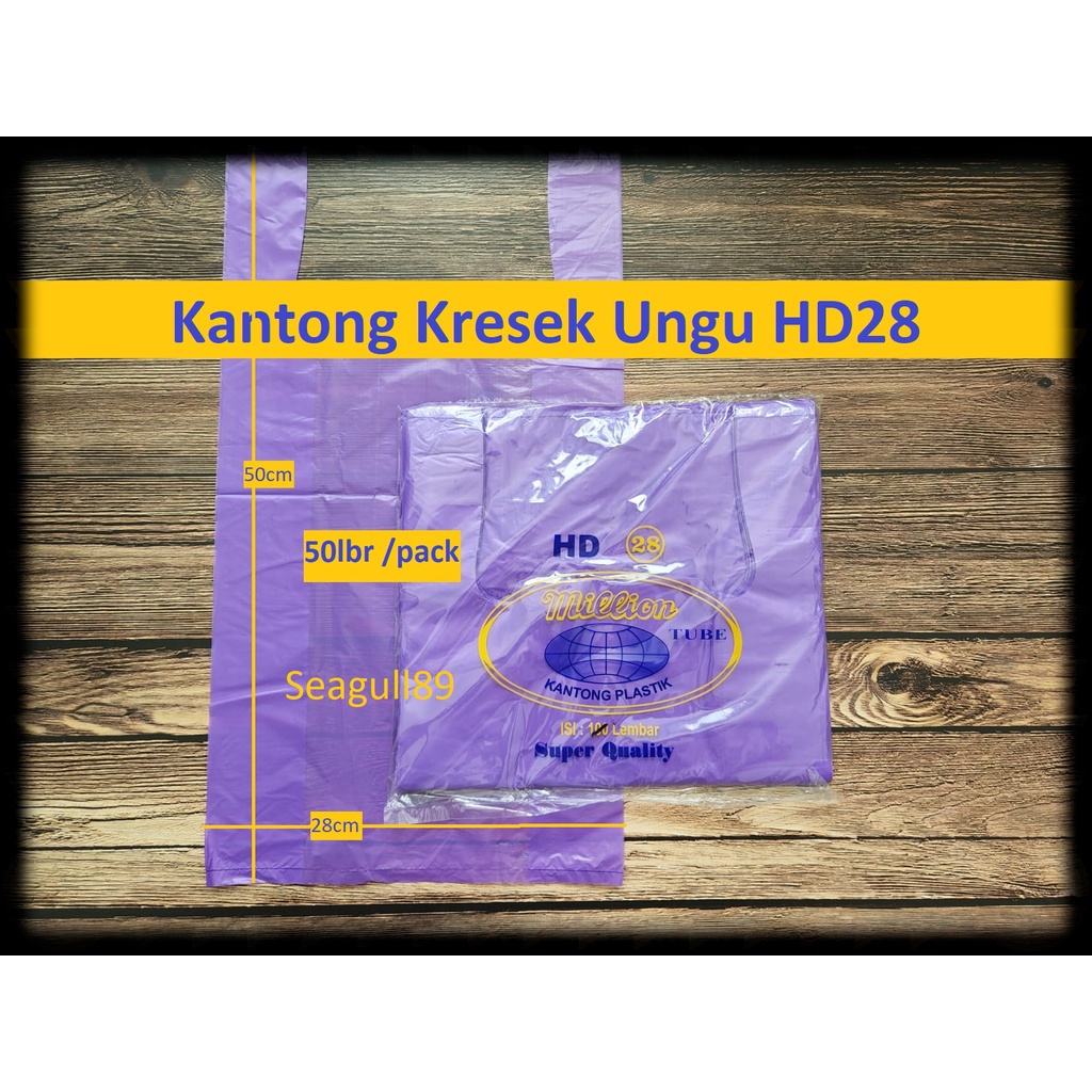 Kantong Plastik Kresek Warna Ungu uk 28