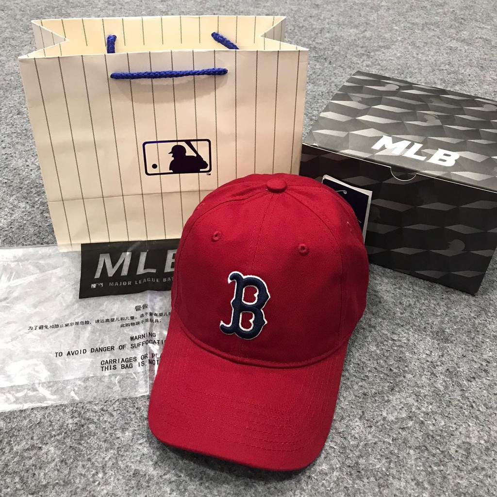 Topi MLB Original Import - Boston MLB Vintage Red Logo Navy
