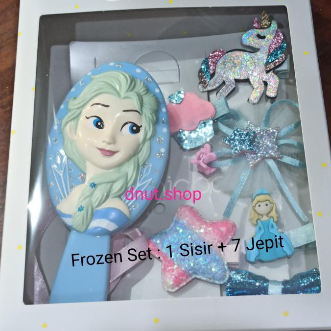 Disney Frozen Elsa, Aksesoris Anak Set, Sisir dan Jepitan Rambut