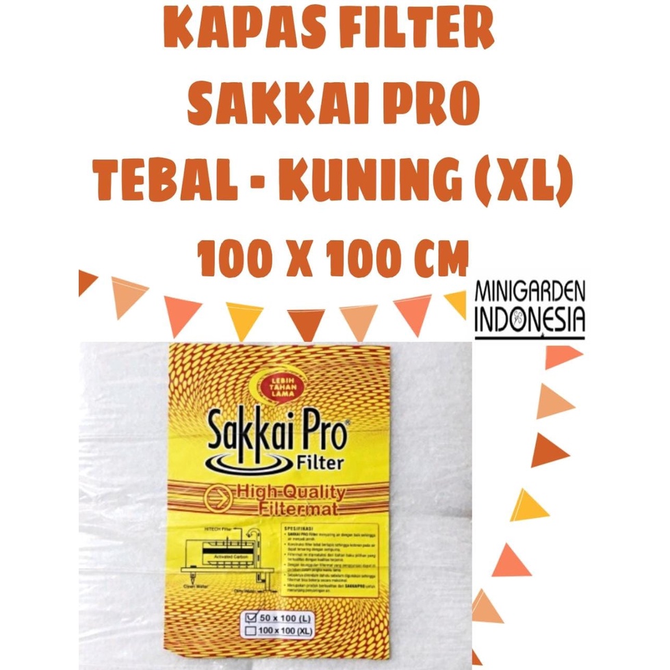 KAPAS FILTER AQUARIUM SAKKAI PRO KUNING TEBAL 100 X 100 CM SIZE XL